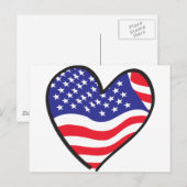Patriottisch hart - Amerikaanse vlag Briefkaart (Voorkant / Achterkant)