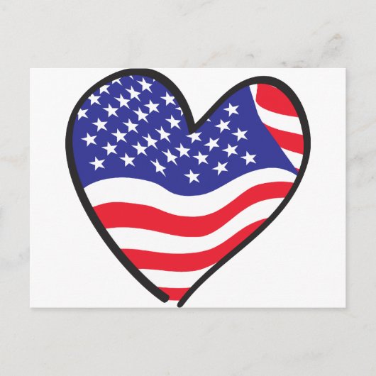 Patriottisch hart - Amerikaanse vlag Briefkaart (Voorkant)