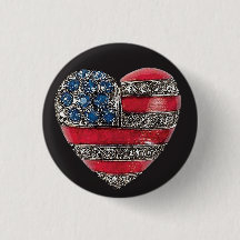 Patriottisch hart ~ Button Amerikaanse vlag Amerik