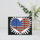 Patriottisch hart gevormd door Amerikaanse vlag Ne Briefkaart (Staand voorkant)