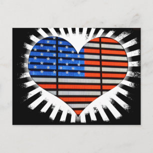 Patriottisch hart gevormd door Amerikaanse vlag Ne Briefkaart