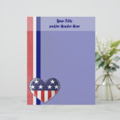 Patriottisch Hart Letterhead Briefhoofd (Staand voorkant)