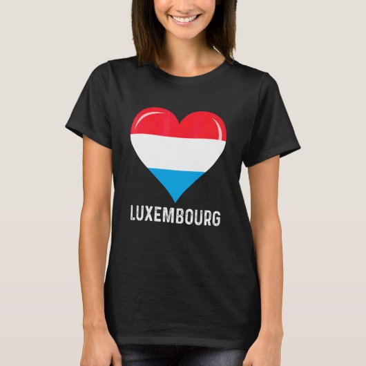 Patriottisch hart Luxemburgse vlag, benedenloop T-shirt (Voorkant)
