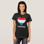 Patriottisch hart Luxemburgse vlag, benedenloop T-shirt (Voorkant volledig)
