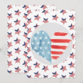 Patriottisch hart met Amerikaans vlagontwerp Feestdagenkaart (Voorkant / Achterkant)