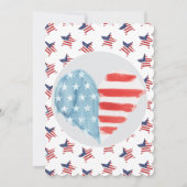 Patriottisch hart met Amerikaans vlagontwerp Feestdagenkaart (Voorkant)