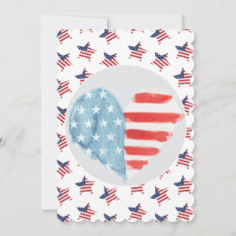 Patriottisch hart met Amerikaans vlagontwerp Feestdagenkaart