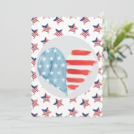 Patriottisch hart met Amerikaans vlagontwerp Feestdagenkaart