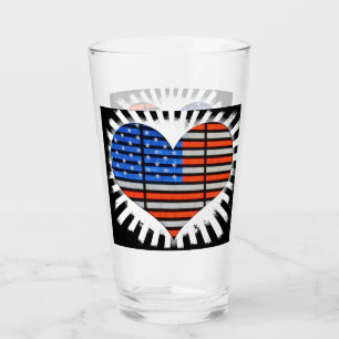 Patriottisch hart Vormde Amerikaanse vlag Glas