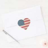 Patriottisch hart Vormde Amerikaanse vlag Hart Sticker (Envelop)