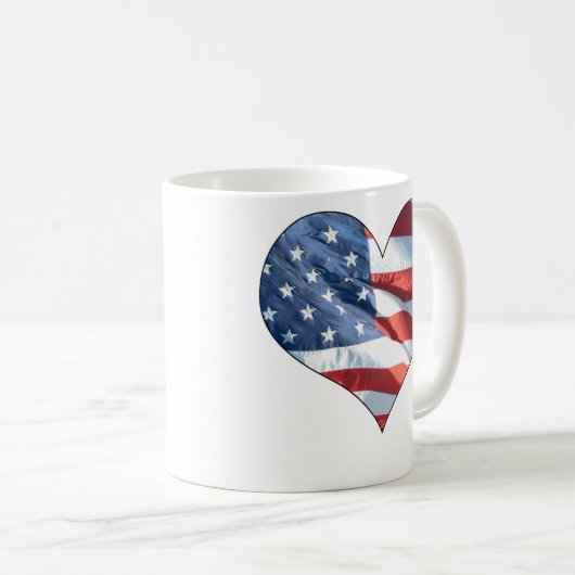 Patriottisch hart Vormde Amerikaanse vlag Koffiemok (Voorkant rechts)
