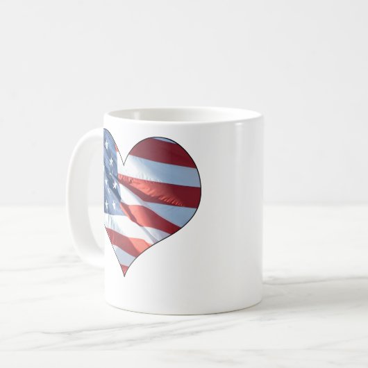 Patriottisch hart Vormde Amerikaanse vlag Koffiemok (Voorkant links)