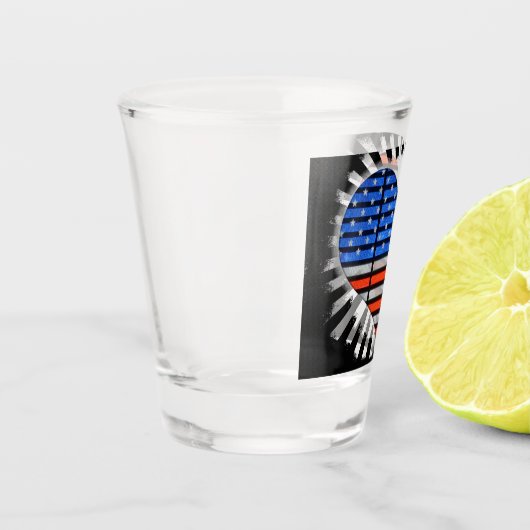 Patriottisch hart Vormde Amerikaanse vlag Shot Glas (Links)