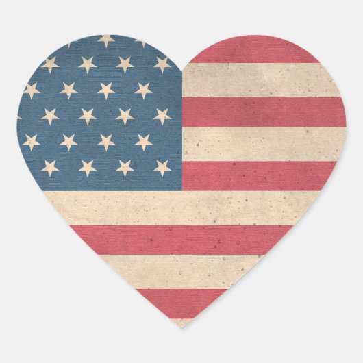 Patriottisch hart Vormde Amerikaanse vlag Sticker (Voorkant)