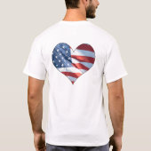 Patriottisch hart Vormde Amerikaanse vlag T-shirt (Achterkant)