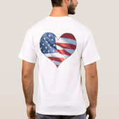 Patriottisch hart Vormde Amerikaanse vlag T-shirt (Achterkant)