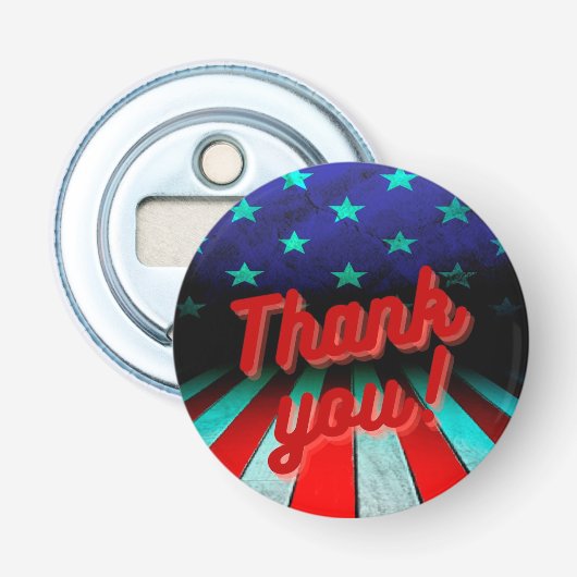 Patriottisch Hartelijk dank! Button Flesopener (Voorkant)