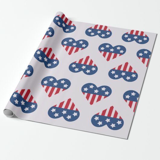 Patriottisch hartpatroon cadeaupapier (Uitgerold)