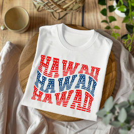 Patriottisch Hawaii Rood en Blauw Boho T-shirt
