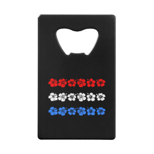 Patriottisch Hawaiian USA Red White Blue Aloha Ban Creditkaart Flessenopener