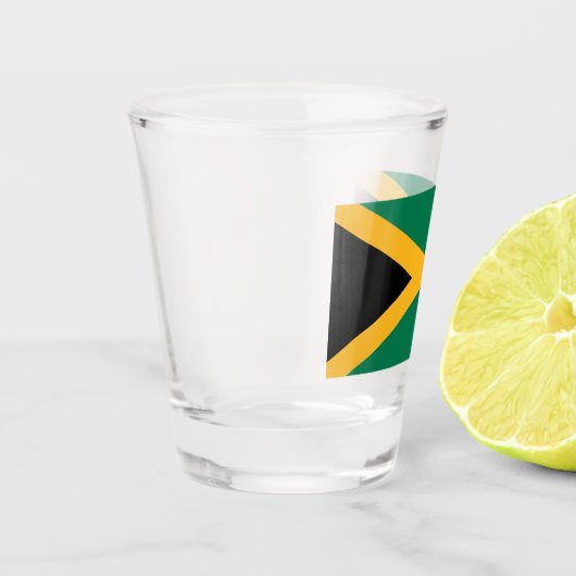 Patriottisch heet glas met vlag van Jamaica (Links)