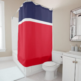 Patriottisch Helder Rood Wit Marine Blauw Kleurenb Douchegordijn