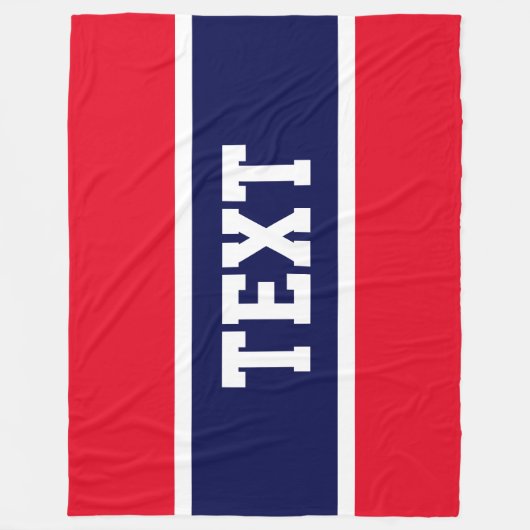 Patriottisch Helder Rood Wit Marine Blauwe Stripes Fleece Deken (Voorkant)