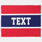 Patriottisch Helder Rood Wit Marine Blauwe Stripes Fleece Deken (Voorkant (Horizontaal))