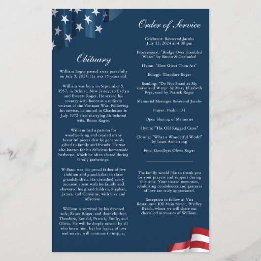 Patriottisch Herdenkingsdienst Programma (Achterkant)