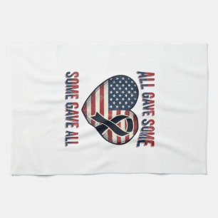 Patriottisch Herdenkingshartlint Veteranen T-shirt Theedoek