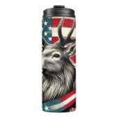 Patriottisch hert met Amerikaanse vlag Thermosbeker (Voorkant)