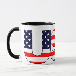 Patriottisch het woord Verenigde Staten in Amerika Mok