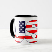 Patriottisch het woord Verenigde Staten in Amerika Mok (Voorkant links)