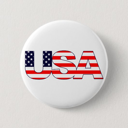 Patriottisch het woord Verenigde Staten in Amerika Ronde Button 5,7 Cm (Voorkant)