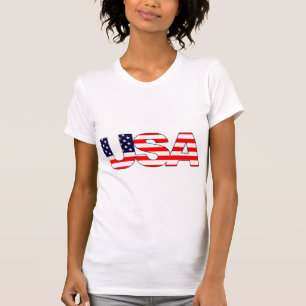 Patriottisch het woord Verenigde Staten in Amerika T-shirt