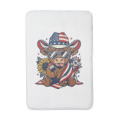 Patriottisch Highland Koe Vintage Gravure Shirt De Badmat (Voorkant Verticaal)