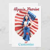 Patriottisch Hippie Meisje Thunder_Cove Kaart (Voorkant / Achterkant)