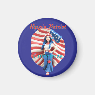 Patriottisch Hippie Meisje Thunder_Cove Magneet