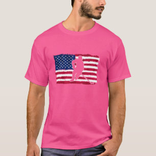 Patriottisch Hockey 4 juli Mannen Amerikaanse vlag T-shirt