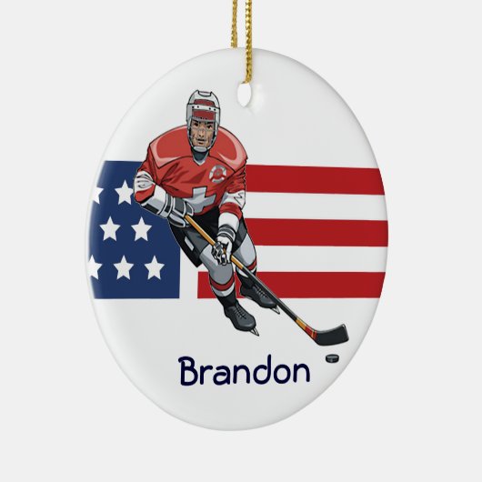 Patriottisch Hockey Design Ornament (Rechts)