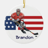 Patriottisch Hockey Design Ornament (Voorkant)