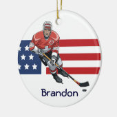 Patriottisch Hockey Design Ornament (Links)