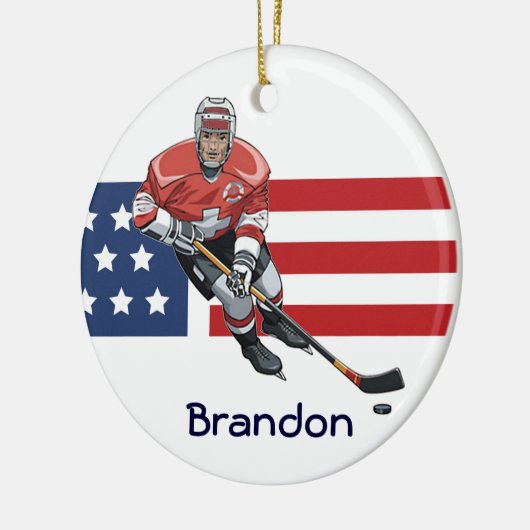 Patriottisch Hockey Design Ornament (Links)