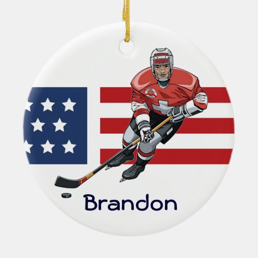 Patriottisch Hockey Design Ornament (Achterkant)