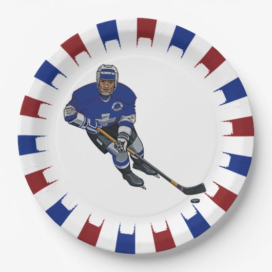 Patriottisch Hockey Design Paper Party-Bord Papieren Bordje (Voorkant)