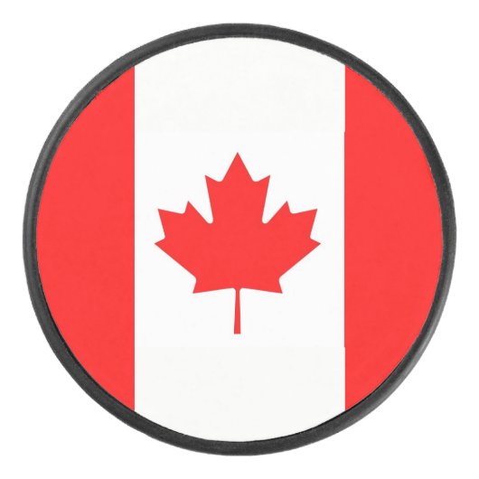 Patriottisch hockey puck met vlag van Canada (Voorkant)