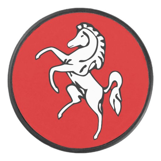 Patriottisch hockey puck met vlag van Kent, Engela (Voorkant)