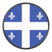 Patriottisch hockey puck met vlag van Quebec (Voorkant)