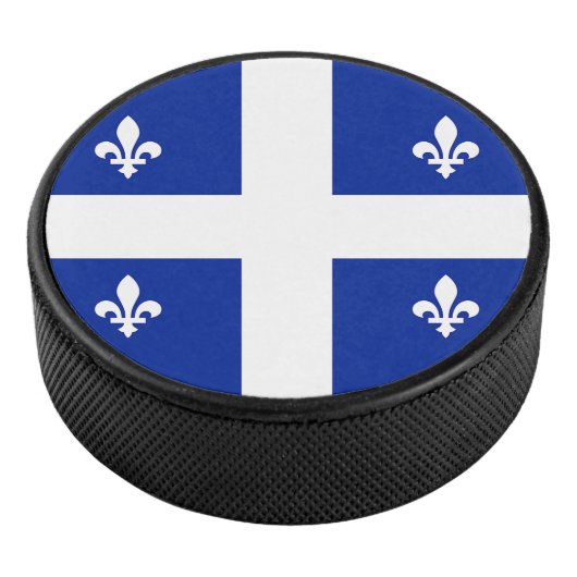 Patriottisch hockey puck met vlag van Quebec (3/4)