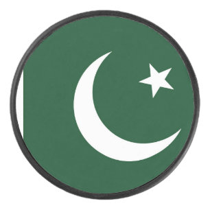 Patriottisch hockeyteam met vlag van Pakistan Hockey Puck